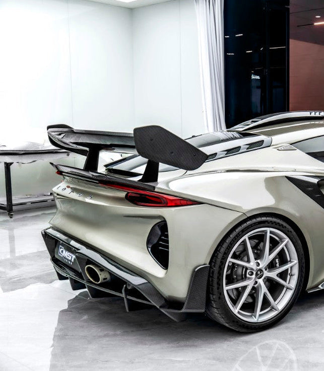 Emira Rear Spoiler Lotus Emira 3.6 V6 2.0 Aftermarket Parts - CMST Tuning Rear Spoiler Dry ...