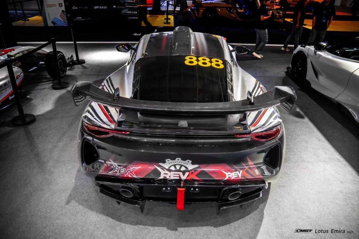 Lotus Emira 3.6 V6 2.0 Four-cylinder 2022-ON with Aftermarket Parts - V3 Rear Spoiler Dry Pre-preg Carbon Fiber / FRP