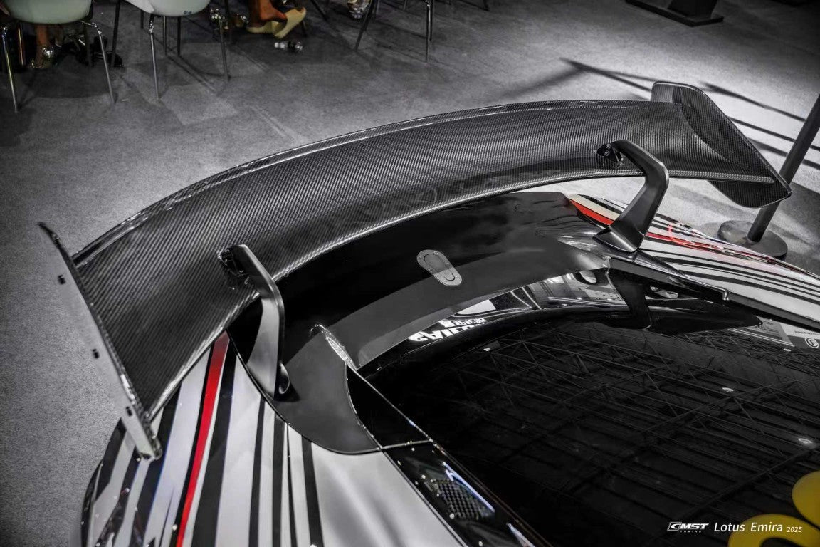 Lotus Emira 3.6 V6 2.0 Four-cylinder 2022-ON with Aftermarket Parts - V3 Rear Spoiler Dry Pre-preg Carbon Fiber / FRP