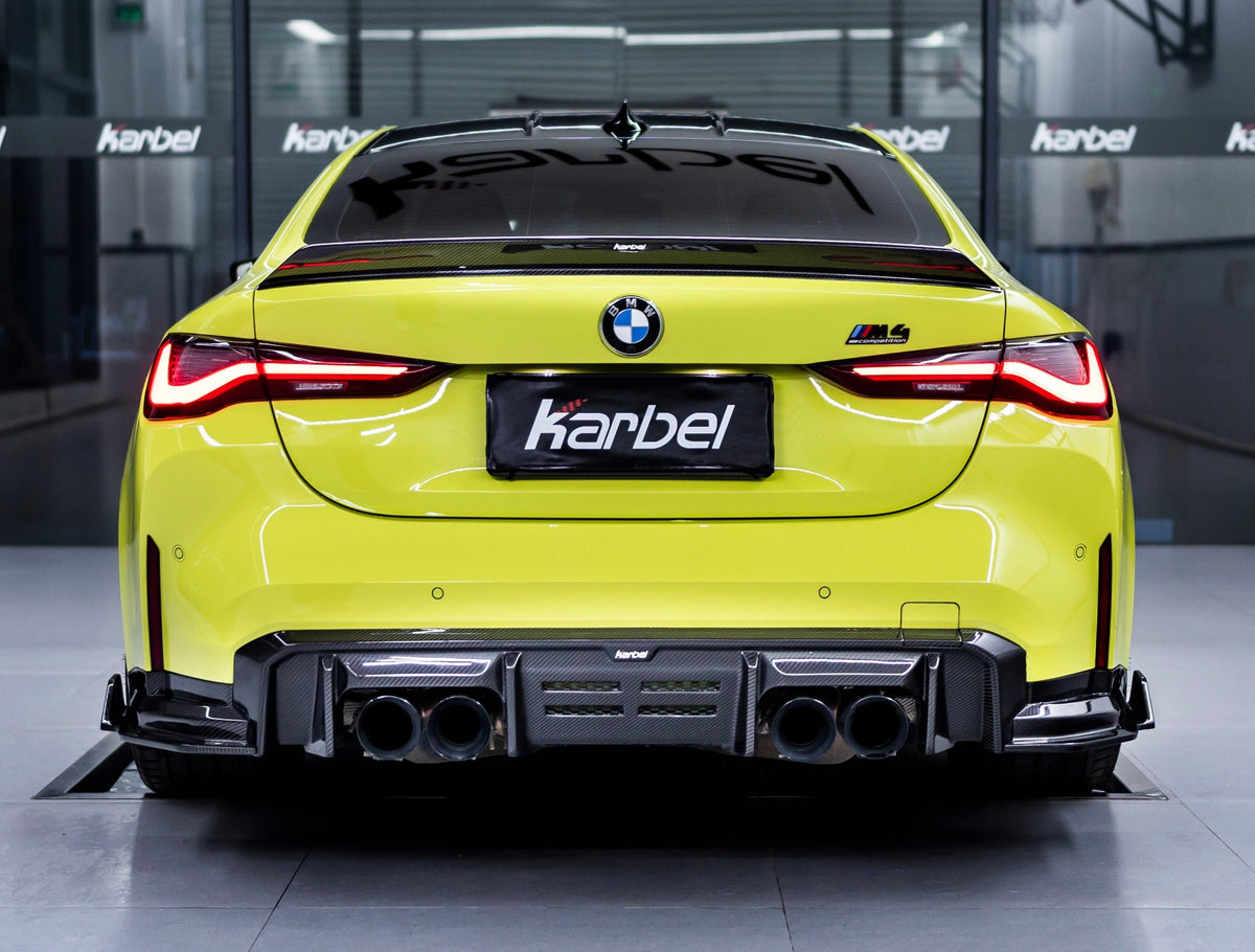 BMW M4 G82 / G83 2021-ON with Aftermarket Parts - Carbon Fiber Rear Diffuser & Canards from Karbel Carbon