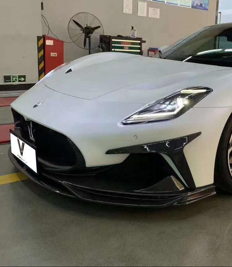Maserati MC20 2022-ON with Aftermarket Parts - Front Lip Dry Pre-preg Carbon Fiber from Ventus Veloce