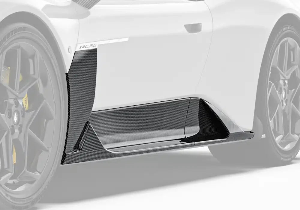 Maserati MC20 2022-ON with Aftermarket Parts - OEM Replacement Style Side Skirts Dry Pre-preg Carbon Fiber from Aero Republic