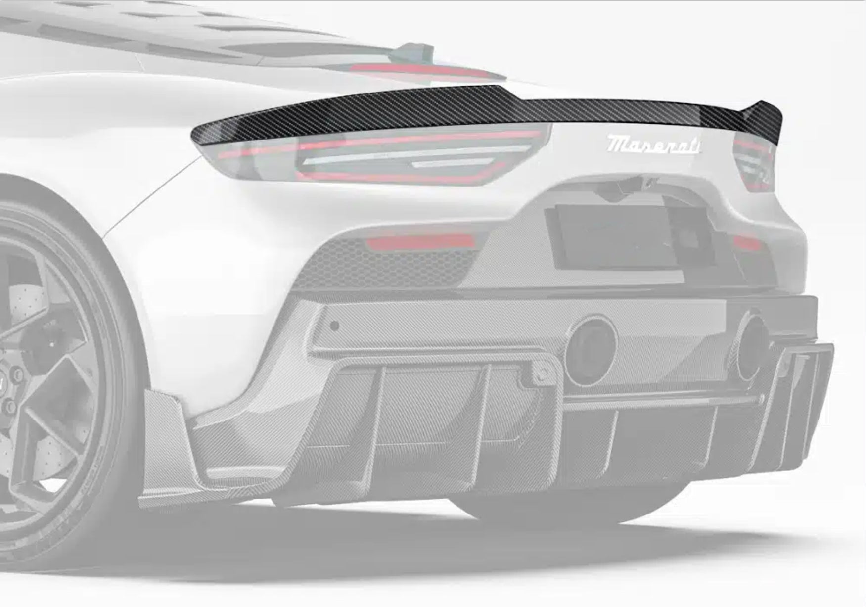 Maserati MC20 2022-ON with Aftermarket Parts - Rear Spoiler Dry Pre-preg Carbon Fiber from Ventus Veloce