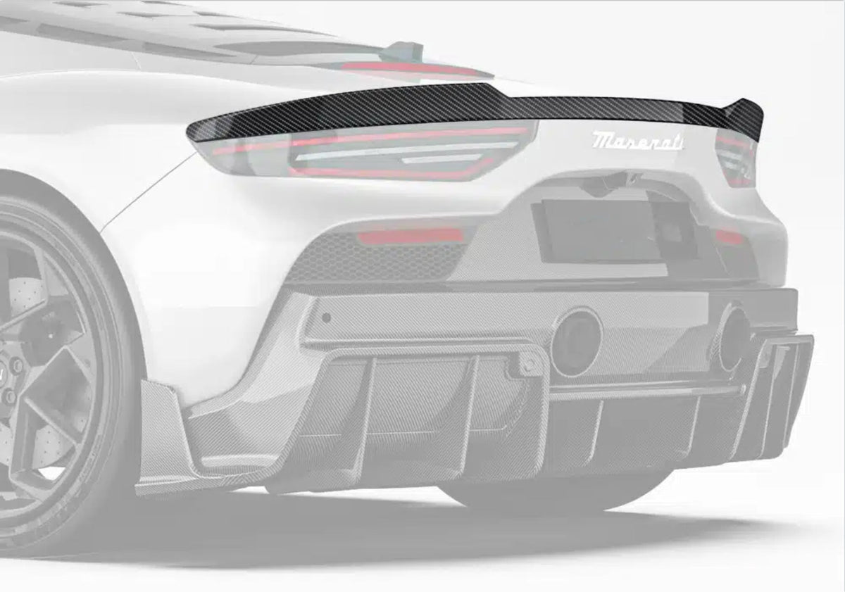 Maserati MC20 2022-ON with Aftermarket Parts - Rear Spoiler Dry Pre-preg Carbon Fiber from Ventus Veloce