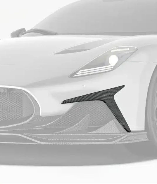 Maserati MC20 2022-ON with Aftermarket Parts - V2 Front Canards Dry Pre-preg Carbon Fiber from Ventus Veloce
