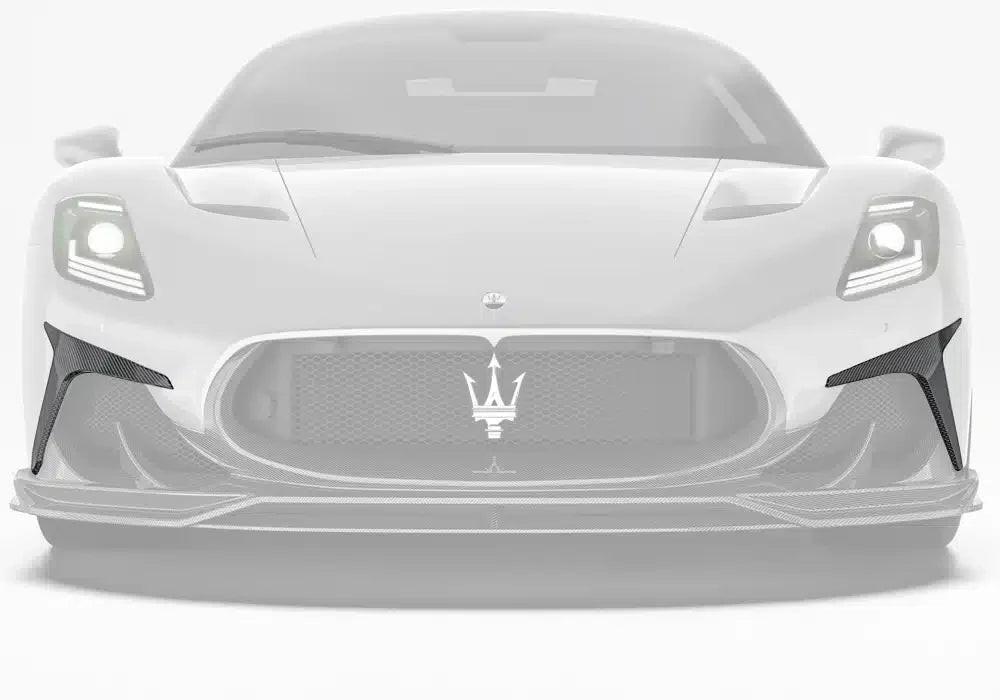 Maserati MC20 2022-ON with Aftermarket Parts - V2 Front Canards Dry Pre-preg Carbon Fiber from Ventus Veloce