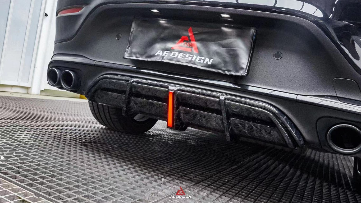 Mercedes Benz GLC43 AMG & GLC300 (with sport-package bumper, does not fit base model) W253 GLC & GLC Coupe 2020 2021 2022 2023 with Aftermarket Parts - AE Style Rear Diffuser & Canards?Carbon Fiber?from ArmorExtend