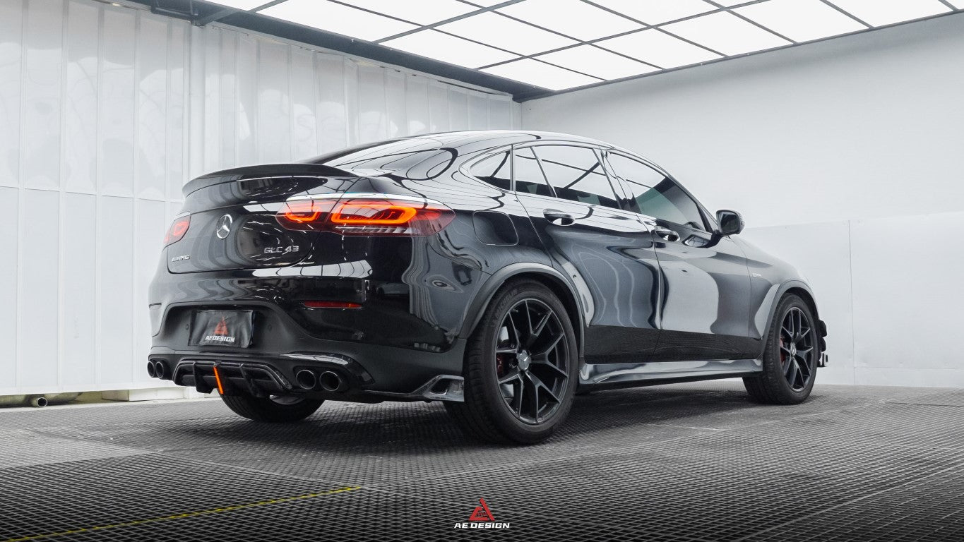 Mercedes Benz GLC43 AMG & GLC300 (with sport-package bumper, does not fit base model) W253 GLC & GLC Coupe 2020 2021 2022 2023 with Aftermarket Parts - AE Style Rear Diffuser & Canards?Carbon Fiber?from ArmorExtend