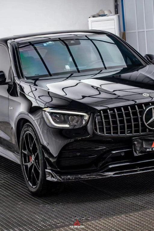 Mercedes Benz GLC43 AMG & GLC300 (with sport-package bumper, does not fit base model) W253 GLC & GLC Coupe 2020 2021 2022 2023 with Aftermarket Parts - AE Style Front Canards Carbon Fiber from ArmorExtend