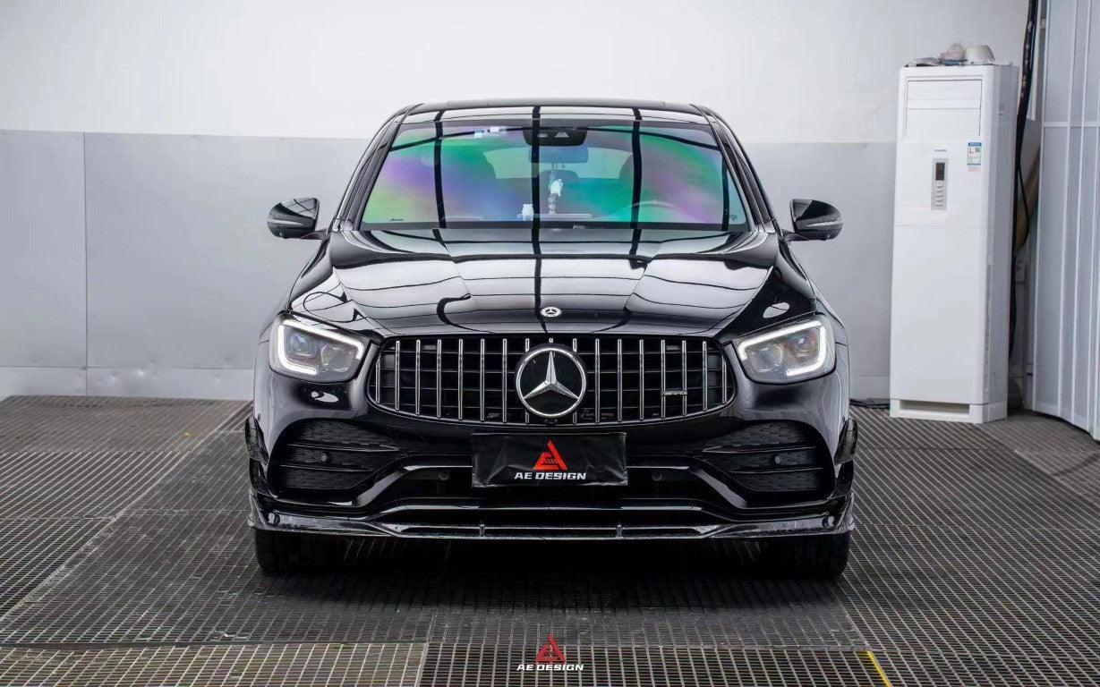 Mercedes Benz GLC43 AMG & GLC300 (with sport-package bumper, does not fit base model) W253 GLC & GLC Coupe 2020 2021 2022 2023 with Aftermarket Parts - AE Style Front Lip Pre-preg Carbon Fiber from ArmorExtend