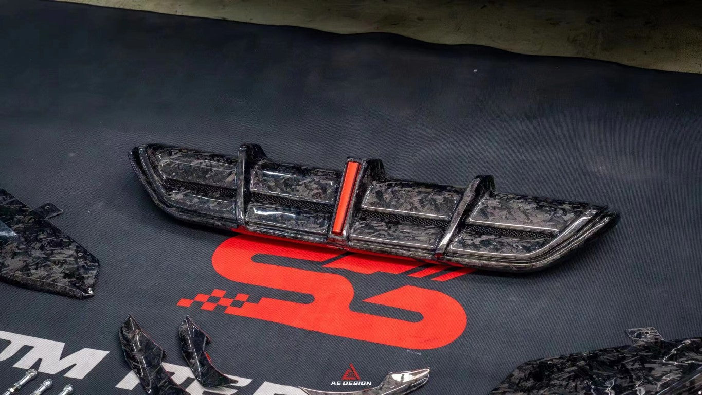 Mercedes Benz GLC43 AMG & GLC300 (with sport-package bumper, does not fit base model) W253 GLC & GLC Coupe 2020 2021 2022 2023 with Aftermarket Parts - AE Style Rear Diffuser & Canards?Carbon Fiber?from ArmorExtend