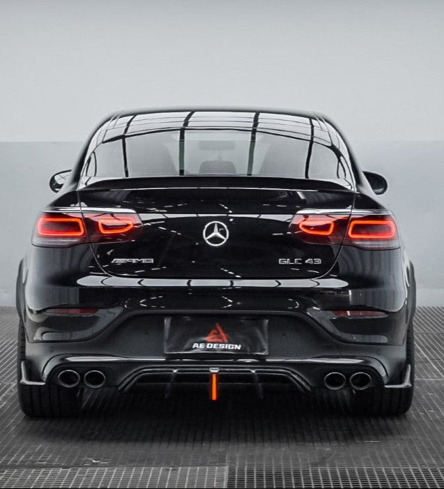 Mercedes Benz GLC43 AMG & GLC300 (with sport-package bumper, does not fit base model) W253 GLC & GLC Coupe 2020 2021 2022 2023 with Aftermarket Parts - AE Style Rear Diffuser & Canards?Carbon Fiber?from ArmorExtend