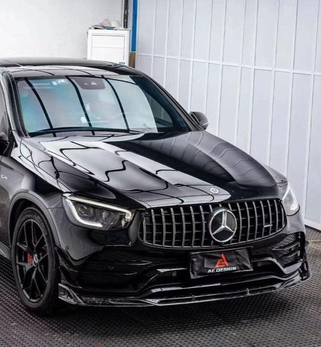 Mercedes Benz GLC43 AMG & GLC300 (with sport-package bumper, does not fit base model) W253 GLC & GLC Coupe 2020 2021 2022 2023 with Aftermarket Parts - AE Style Front Lip Pre-preg Carbon Fiber from ArmorExtend