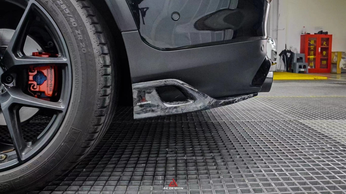 Mercedes Benz GLC43 AMG & GLC300 (with sport-package bumper, does not fit base model) W253 GLC & GLC Coupe 2020 2021 2022 2023 with Aftermarket Parts - AE Style Rear Diffuser & Canards?Carbon Fiber?from ArmorExtend