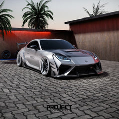 Subaru BRZ ZD8 2022-ON & Toyota GR86 ZN8 2022-ON with Aftermarket Parts - PROJECT WIDEBODY Front Bumper Carbon Fiber / FRP from CMST Tuning