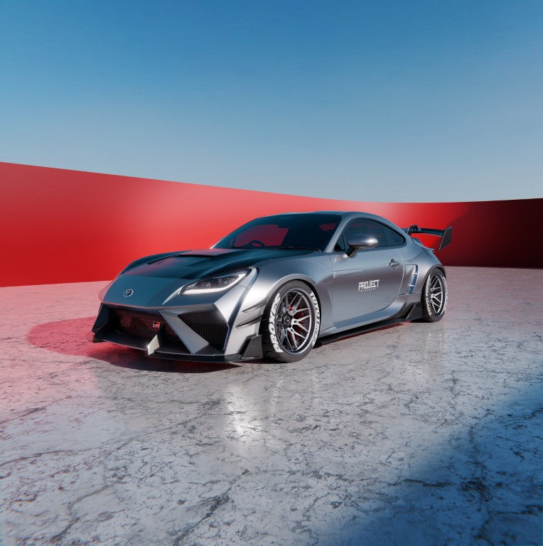 Subaru BRZ ZD8 & Toyota GR86 ZN8 2022-ON with Aftermarket Parts - PROJECT WIDEBODY Front Lip Carbon Fiber / FRP from CMST Tuning