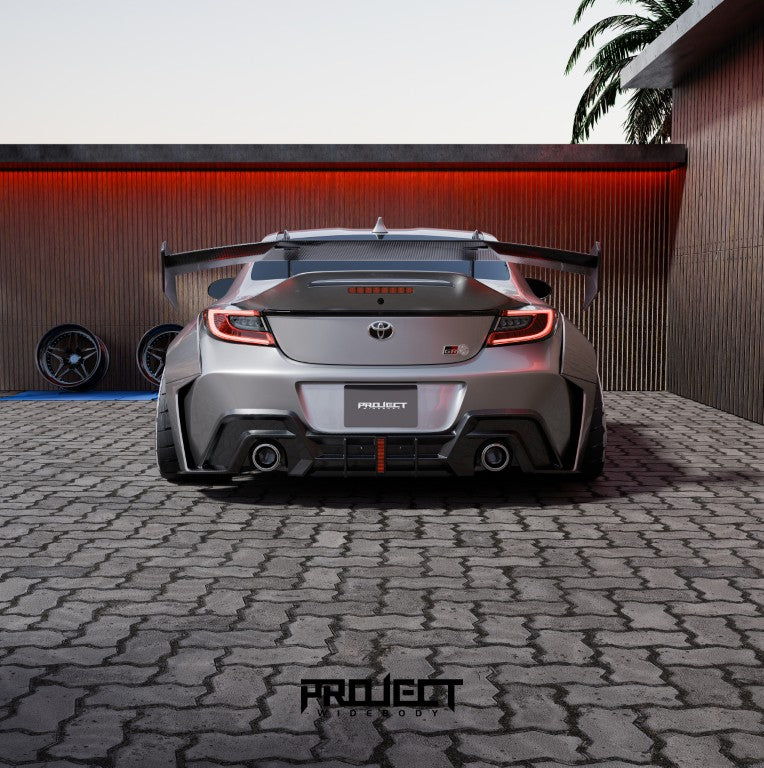 Subaru BRZ ZD8 2022-ON &  Toyota GR86 ZN8 2022-ON with Aftermarket Parts - PROJECT WIDEBODY Rear Diffuser Carbon Fiber / FRP from CMST Tuning