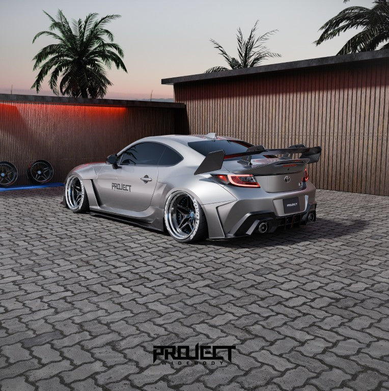 Subaru BRZ ZD8 2022-ON & Toyota GR86 ZN8 2022-ON with Aftermarket Parts - PROJECT WIDEBODY V3 Rear Spoiler Wing Carbon Fiber / FRP from PROJECT WIDEBODY