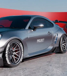 Subaru BRZ ZD8 2022-ON &  Toyota GR86 ZN8 2022-ON with Aftermarket Parts - PROJECT WIDEBODY Upper &amp; Lower Side Skirts Extensions Carbon Fiber / FRP from CMST Tuning