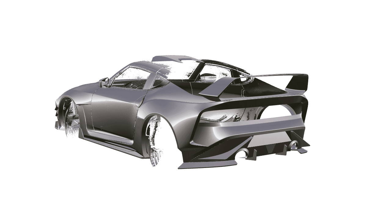 Nissan Z 400Z RZ34 Fairlady 2022-ON with Aftermarket Parts - Rear Flares and Fuel Door Carbon Fiber / FRP from PROJECT WIDEBODY