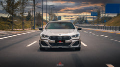 BMW 8 Series M850i 840i (With M-Package Bumper) G14 G15 G16 2018 2019 2020 2021 2022 2023 2024 with Aftermarket Parts - AE Style Front Canards Carbon Fiber from ArmorExtend 
