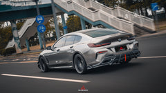 BMW 8 Series M850i 840i (With M-Package Bumper) G14 G15 G16 2018 2019 2020 2021 2022 2023 2024 with Aftermarket Parts - AE Rear Diffuser & Canards?Carbon Fiber from?ArmorExtend
