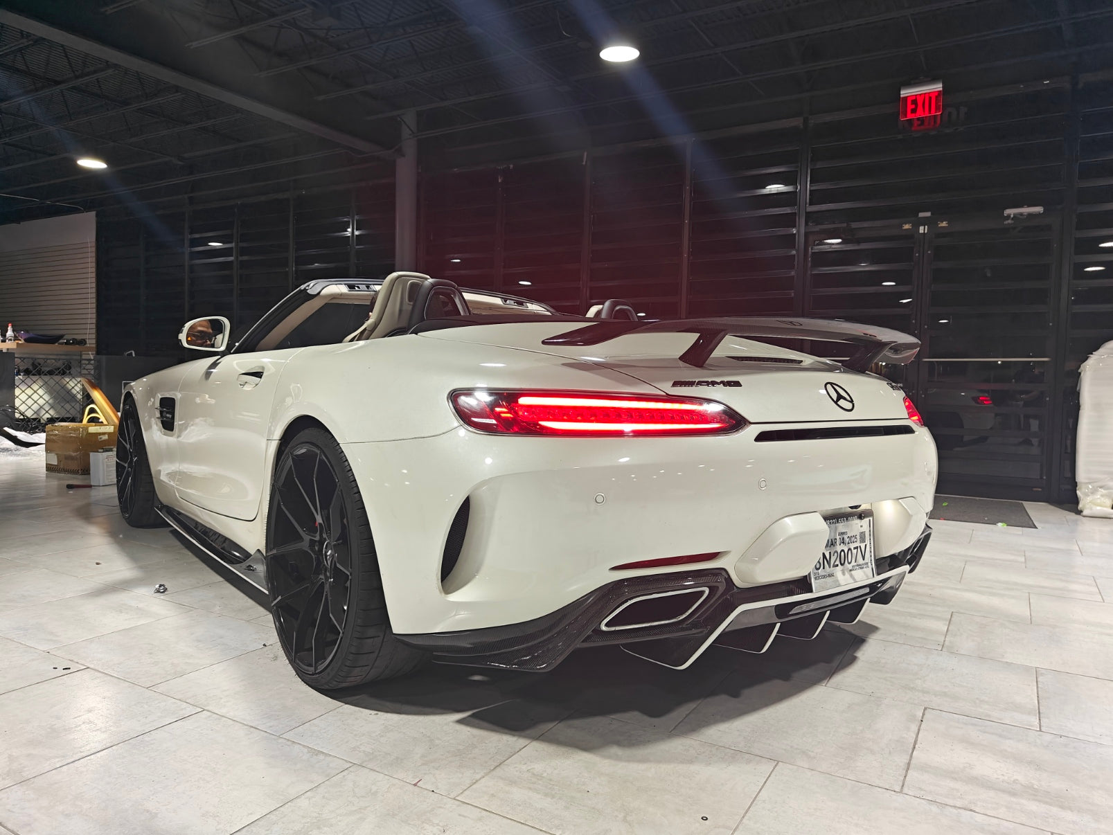 Mercedes Benz AMG GT GTS GTC C190 2016 2017 2018 2019 2020 2021 with Aftermarket Parts - Rear Wing Carbon Fiber / FRP from Paktechz
