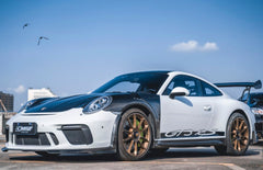 Porsche 991.1 Carrera Base/S 2012 2013 2014 2015 2016 & 991.2 Carrera Base/S 2017 2018 2019 with Aftermarket Parts - Side Skirts Carbon Fiber from CMST Tuning
