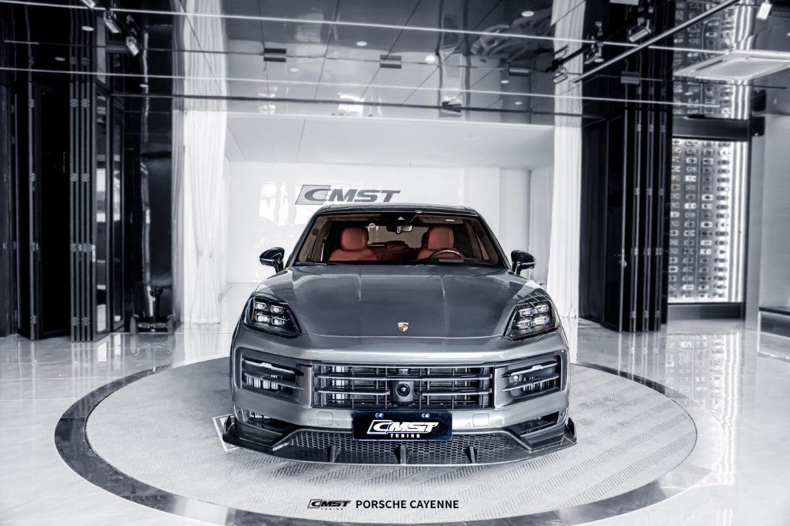 Porsche Cayenne 9Y0 9Y0.2 Base/S/AWD/E-Hybrid 2024-ON & Cayenne 9Y3 9Y3.2 Base/S 2024-ON with Aftermarket Parts -  Front Lip Carbon Fiber / FRP from CMST Tuning