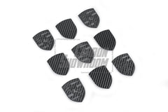 Porsche Style Crest Emblem Badge - Blacked Out Carbon Fiber