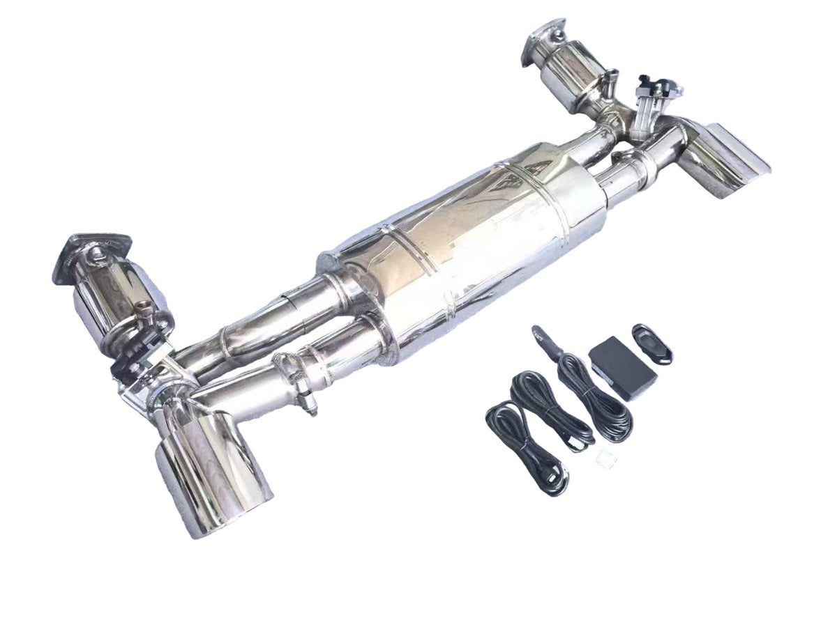 Porsche 911 991.2 Carrera 2017 2018 2019 with Aftermarket Parts - GT2RS Conversion Style Exhaust Tips Stainless Steel from DuPont Tech