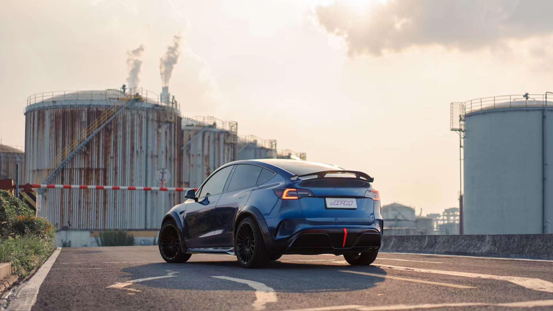 Tesla Model Y Performance AWD Long Range RWD Standard 2020 2021 2022 2023 2024 with Aftermarket Parts - "STARSHIP" Widebody Wheel Arches Carbon Fiber / FRP from Robot Craftsman