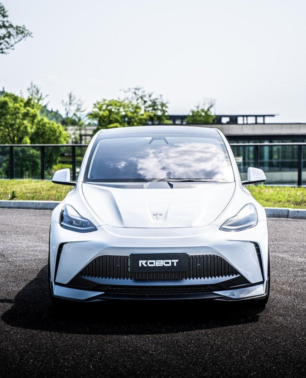 Tesla Model Y Performance AWD Long Range RWD Standard 2020 2021 2023 2024 with Aftermarket Parts - "CRYPTON" Hood Carbon Fiber / FRP from Robot Craftsman