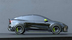 Tesla Model Y Performance AWD Long Range RWD Standard 2020 2021 2022 2023 2024 with Aftermarket Parts - "STARSHIP" Side Skirts PP from Robot Craftsman