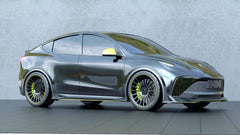 Tesla Model Y Performance AWD Long Range RWD Standard 2020 2021 2022 2023 2024 with Aftermarket Parts - "STARSHIP" Side Skirts PP from Robot Craftsman