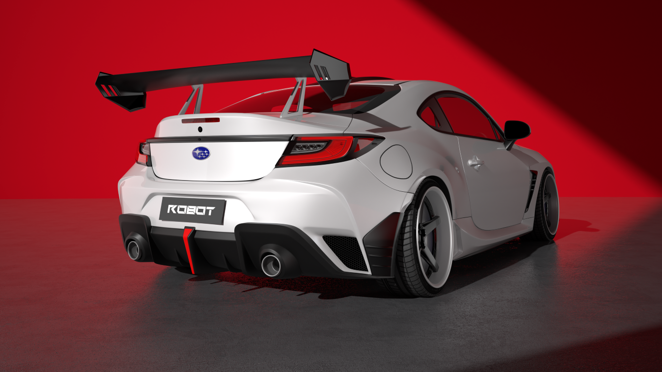 Subaru BRZ ZD8 2022 2023 2024 & Toyota GR86 ZN8 2022 2023 2024 with Aftermarket Parts - "Godzilla" Swan Neck Thor GT Wing Carbon Fiber / FRP from Robot Craftsman