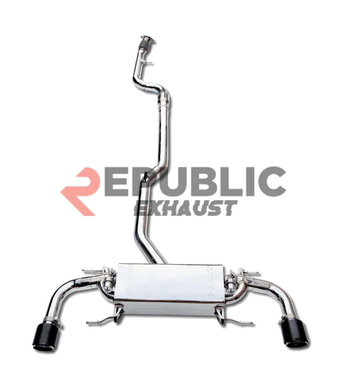 Alfa Romeo Giulia Sport Veloce Ti Sprint RWD AWD Lusso Base 2017-ON (2.0T) with Aftermarket Parts - Catback Exhaust Dual Tips with Valve Titanium / Stainless Steel from Republic Exhaust