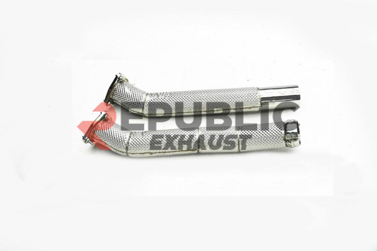 Aston Martin DB11 V8 2017 2018 2019 2020 2021 2022 2023 (4.0T) with Aftermarket Parts - Frontpipe Exhaust Titanium / Stainless Steel from Republic Exhaust
