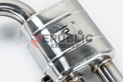 Audi A4 B8 Quattro 2009 2010 2011 2012 2013 2014 2015 2016 (2.0T) with Aftermarket Parts - Catback Exhaust Quad Exit Tips Titanium / Stainless Steel from Republic Exhaust
