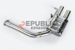 Audi A4 B8 FWD/Quattro 2009 2010 2011 2012 2013 2014 2015 2016 (2.0T) with Aftermarket Parts - Catback Exhaust Quad Exit Tips Titanium / Stainless Steel from Republic Exhaust