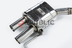 Audi A4 B8 Quattro 2009 2010 2011 2012 2013 2014 2015 2016 (2.0T) with Aftermarket Parts - Catback Exhaust Quad Exit Tips Titanium / Stainless Steel from Republic Exhaust