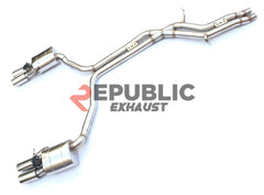 Audi A5 B8 Quattro 2008 2009 2010 2011 2012 2013 2014 2015 2016 (3.0T) with Aftermarket Parts - Catback Exhaust Quad Exit Tips Titanium / Stainless Steel from Republic Exhaust