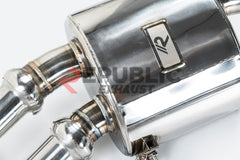 Audi A6 C7 C7.5 2013 2014 2015 2016 2017 2018 (3.0T) with Aftermarket Parts - Catback Exhaust Quad Exit Tips Titanium / Stainless Steel from Republic Exhaust
