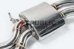 Audi A6 C7 C7.5 2013 2014 2015 2016 2017 2018 (3.0T) with Aftermarket Parts - Catback Exhaust Quad Exit Tips Titanium / Stainless Steel from Republic Exhaust