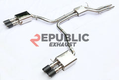 Audi A6 C7 C7.5 2013 2014 2015 2016 2017 2018 (3.0T) with Aftermarket Parts - Catback Exhaust Quad Exit Tips Titanium / Stainless Steel from Republic Exhaust
