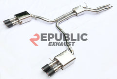 Audi A6 C7 C7.5 2013 2014 2015 2016 2017 2018 (3.0T) with Aftermarket Parts - Catback Exhaust Quad Exit Tips Titanium / Stainless Steel from Republic Exhaust
