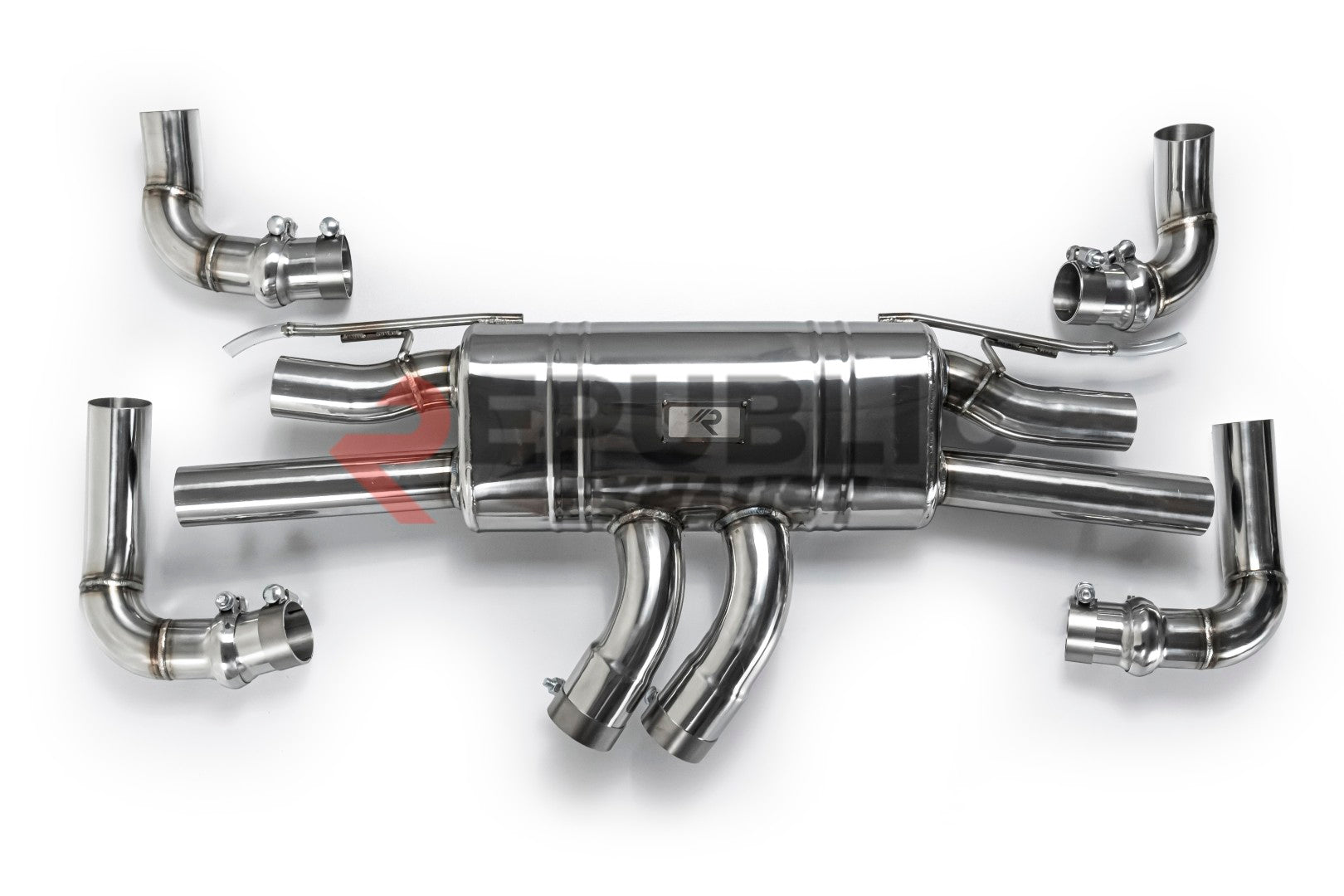 Audi Q8 Pre-facelift 2019 2020 2021 2022 2023 (2.0T) with Aftermarket Parts - Catback Exhaust Quad Exit Tips Titanium / Stainless Steel from Republic Exhaust