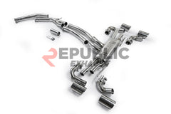 Audi Q8 Pre-facelift 2019 2020 2021 2022 2023 (2.0T) with Aftermarket Parts - Catback Exhaust Quad Exit Tips Titanium / Stainless Steel from Republic Exhaust