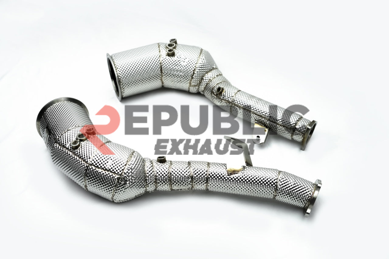Audi S6 S7 C8 2019 2020 2021 (2.9T) with Aftermarket Parts - 100 & 200 & 300 CELL & Test Pipe/No Cat Downpipe Stainless Steel from Republic Exhaust