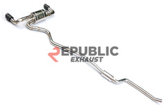 BMW 1 Series 120i 118i 116i F20 Pre-LCI 2012 2013 2014 (1.6T/N13) with Aftermarket Parts - Catback Exhaust Dual Tips Exit Titanium / Stainless Steel from Republic Exhaust